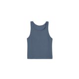 HNX UNDERWEAR Pamuklu Fitilli Dokulu Kalın Askılı Crop Kadın Kısa Atlet (Denim, XL)