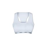 HNX UNDERWEAR Pamuklu Yazılı Lastikli Çapraz Askılı Çıkarılabilir Kaplı Kadın Sporcu Sütyen (Beyaz, S)