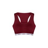 HNX UNDERWEAR Pamuklu Yazılı Lastikli Çapraz Askılı Çıkarılabilir Kaplı Kadın Sporcu Sütyen (Bordo, L)