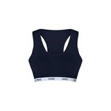 HNX UNDERWEAR Pamuklu Yazılı Lastikli Çapraz Askılı Çıkarılabilir Kaplı Kadın Sporcu Sütyen (Lacivert, M)