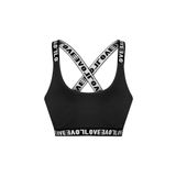 HNX UNDERWEAR Siyah Love Lastikli Çapraz Askılı Sporcu Sütyen Siyah M hnxNM554