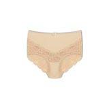 HNX UNDERWEAR Ten Dantelli Yüksek Bel Büyük Beden Kadın Külot Ten 6XL hnxNM2561