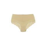 HNX UNDERWEAR Ten Pamuklu Yüksek Bel Dantel Detaylı Büyük Beden Kadın Külot Ten 4XL hnxNM2712
