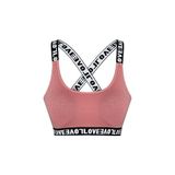 HNX UNDERWEAR Vizon Love Lastikli Çapraz Askılı Sporcu Sütyen Vizon M hnxNM541