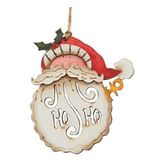 Ho Ho Ho Noel Baba Ahşap Süs, İpli Asılabilir Noel Ağacı Dekorasyon Aksesuarı, El Sanatları İçin Şık Yılbaşı Süsü