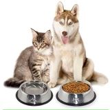 Hoala Hoala Paslanmaz Kedi Köpek Mama ve Su Kabı, Kaymaz Tabanlı Metal Mama Kabı (18cm)