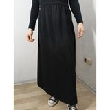 Hoaryage Beli Lastikli Desenli Viskon Basma Kumaş Maxi Boy Anne Etek 36-48BEDEN - Siyah-128 - Standart