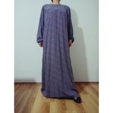 Hoaryage Robadan Uzun Kollu %100 Viskon Basma Çiçekli Anne Elbise, Namaz Elbisesi - Kahve-159201