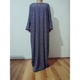 Hoaryage Robadan Uzun Kollu %100 Viskon Basma Çiçekli Anne Elbise, Namaz Elbisesi - Safran - Siyah