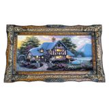 Hobbit Evi Adlı İran Tebriz Halı Tablo 123x75cm - Duvar Halı Kilim Tablo