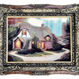 Hobbit Evi Adlı İran Tebriz Halı Tablo 94x75cm - Duvar Halı Kilim Tablo