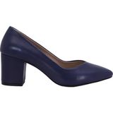Hobby 26569 Hakiki Deri Stiletto Kadın Ayakkabı - Lacivert - 39