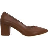 Hobby 26569 Hakiki Deri Stiletto Kadın Ayakkabı - Taba - 38