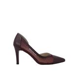 Hobby 26757 Deri Stiletto Kadın Ayakkabı File Detaylı - Bordo - 36