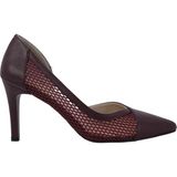 Hobby 26757 Deri Stiletto Kadın Ayakkabı File Detaylı - Bordo - 39