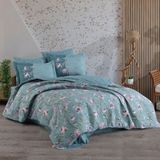 Hobby Benita Yeşil - Çift Kişilik Poplin Kapitone Nevresim Takımı - Renkli - 220 x 240 cm