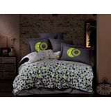 Hobby Çift Kişilik Poplin Satars Gri Glow Parlayan Nevresim Takımı