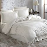 Hobby Çizgili Krem - Çift Kişilik Jakarlı Saten Nevresim Takımı - 200 x 220 cm - Renkli