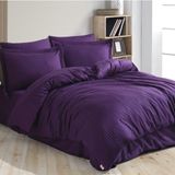Hobby Çizgili Mor - Çift Kişilik Jakarlı Saten Nevresim Takımı - 200 x 220 cm - Renkli