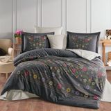 Hobby Clarice Gri - Poplin Çift Kişilik Nevresim Takımı - 200 x 220 cm
