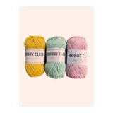 hobby club 3'lü %100 Premium Cotton İp Seti, Punch İpi, Amigurumi İpi ,Pamuk Örgü İpi