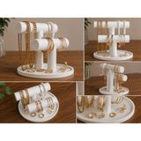 Hobby Fab Design Çift Katlı Mini Takı Standı – Kolye, Bileklik ve Yüzük Düzenleyici