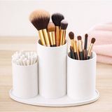 Hobby Fab Design Çok Bölmeli Beyaz Makyaj Organizeri - Fırça ve Pamuk Düzenleyici Özellikli