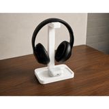 Hobby Fab Design Kulaklık Standı - Dekoratif Aksesuar, Beyaz Plastik, 2 Parça, Minimal Tasarım