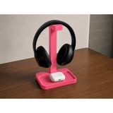 Hobby Fab Design Pembe Kulaklık Standı - 2 Parça Plastik Aksesuar - Modern Tasarım ve Düz Desen