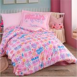 Hobby Freya Pembe - Poplin Studio Tek Kişilik Nevresim Takımı - Renkli - 100 x 180 cm