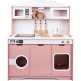 Hobby House Ahşap Oyuncak LED Ocaklı Mutfak Seti Elizya, 3 Yaş ve Üstü Çocuklar İçin Eğitici Oyun