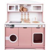 Hobby House Elizya LED Ocaklı Ahşap Mutfak Seti 20 Parça Pembe Renkli Eğitici Oyuncak +3 Yaş İçin