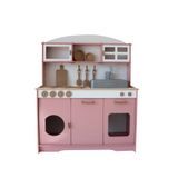 HOBBY HOUSE PEMBE SU AKARLI OYUNCAK AHŞAP MUTFAK SETİ SERVİS SETİ HEDİYELİ