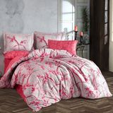 Hobby Jasmin Çift Kişilik 300TC Tencel Saten Nevresim Takımı - Renkli - 220 x 240 cm