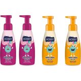Hobby Kids Köpük Sabun Şeftali ve Çilek Kokulu 200 ml 4 Adet- Kids Foam Soap Peach-Strawberry