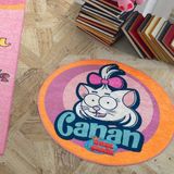 Hobby Kral Şakir - Canan Lisanslı Yuvarlak Paspas - 80 x 80 cm - Pembe