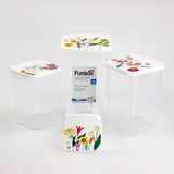 Hobby Life 4lü Uzun Funbox Saklama Kabı ( 0,9+1,4+2,1+3,1 Lt) Çiçek Desenli