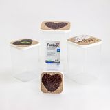 Hobby Life 4lü Uzun Funbox Saklama Kabı ( 0,9+1,4+2,1+3,1 Lt) Kahve Desenli