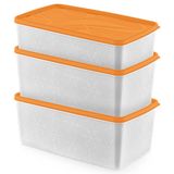 Hobby Life Alaska 3’lü Mega Saklama Seti (2x3.5L + 1x2L) – Derin Dondurucu Uyumlu, Esnek & Sızdırmaz Büyük Erzak Kabı (Turuncu)