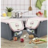 Hobby Life Coral 12 Litre 2'li Soğan Patates Saklama Kutusu Gri-Pembe