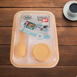 Hobby Life Lunch To Go Bölmeli Beslenme Kabı Sosluk Hazneli Çatal ve Kaşıklı 14,5X20X7,4CM (Tu - Çok Renkli