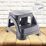 Hobby Life Merdivo Küçük Boy 2 Basamaklı Merdiven Tabure Antrasit Ergonomik Tasarım ve Şık Dekor
