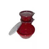 Hobby Life Tick Tock Hava Sızdırmaz Saklama Kabı 3'Lü Set 3 X 250 Ml Kırmızı