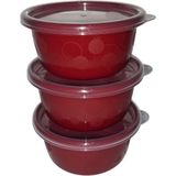 Hobby Life Tick Tock Hava Sızdırmaz Saklama Kabı 3'lü Set 3X250 ml Kırmızı