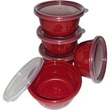Hobby Life Tick Tock Hava Sızdırmaz Saklama Kabı 5'Li Set 5 X 250 Ml Kırmızı