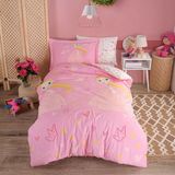 Hobby Prenses Pembe - Poplin Studio Tek Kişilik Nevresim Takımı - Acı Kahve - 100 x 120 cm