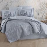Hobby Tully Gri - Çift Kişilik Poplin Kapitone Nevresim Takımı - Renkli - 220 x 240 cm