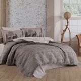 Hobby Tully Kahve - Çift Kişilik Poplin Kapitone Nevresim Takımı - Renkli - 220 x 240 cm
