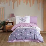 Hobby Voyager Poplin Tek Kişilik Nevresim Takımı - 160 x 220 cm - Lila
