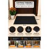 HOBBYHANE Nem Ve Toz Alıcı Paspas , Kapı Önü Paspas , Kaymaz Taban Paspas 40 x 60 - Özel Üretim